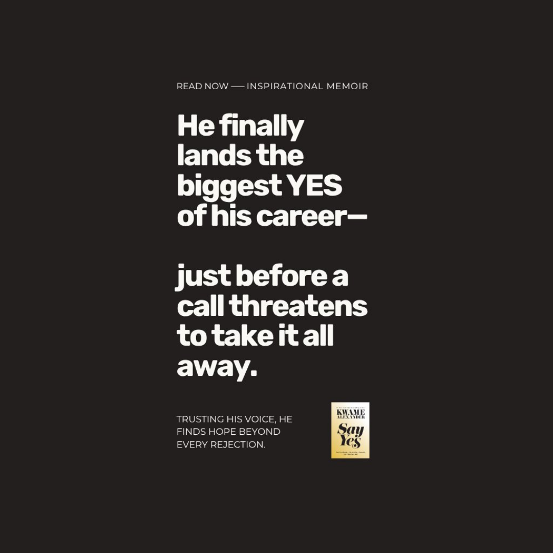 Shimmr-generated advert for an inspirational memoir about landing the biggest yes of a career despite repeated rejection