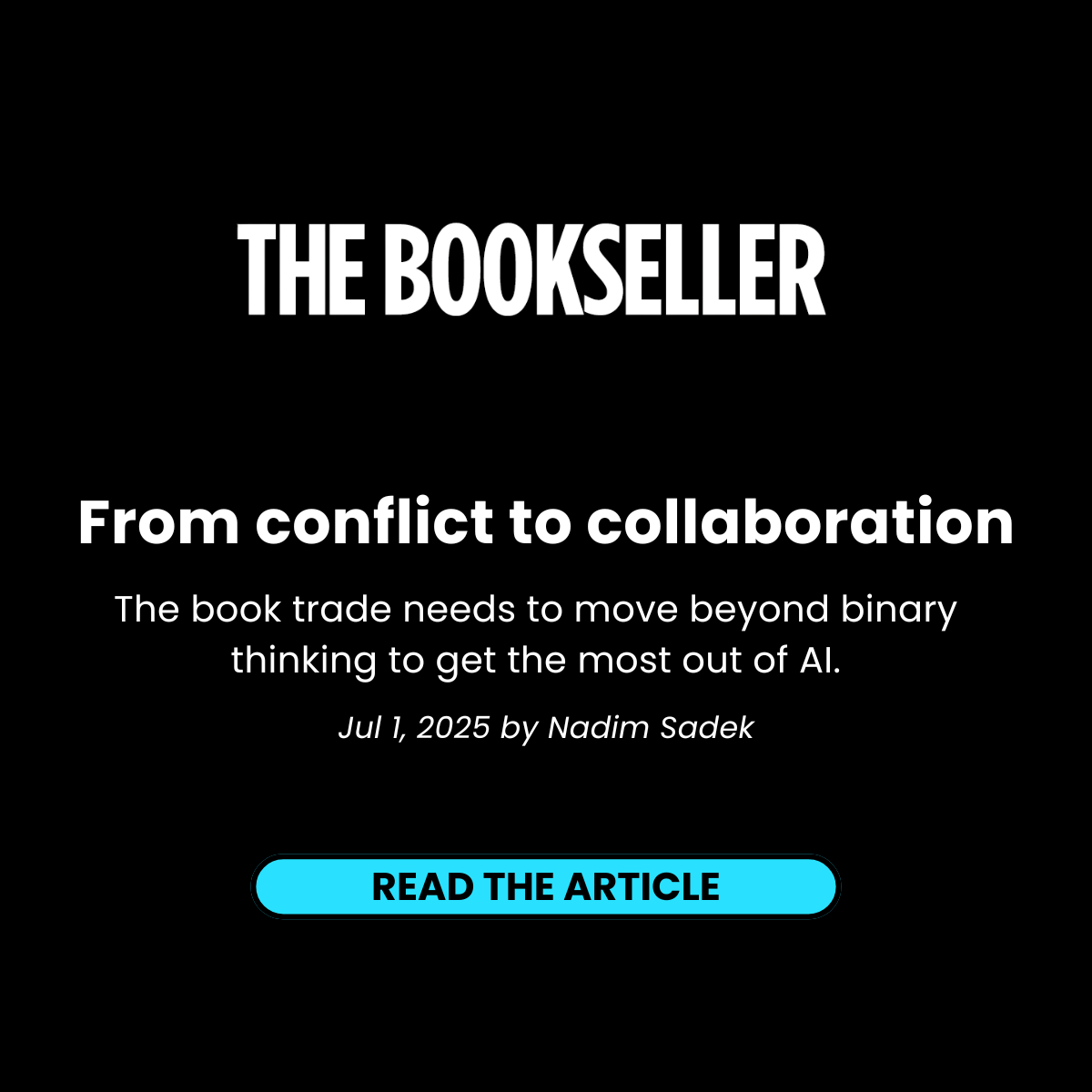 From Conflict to Collaboration, The Bookseller