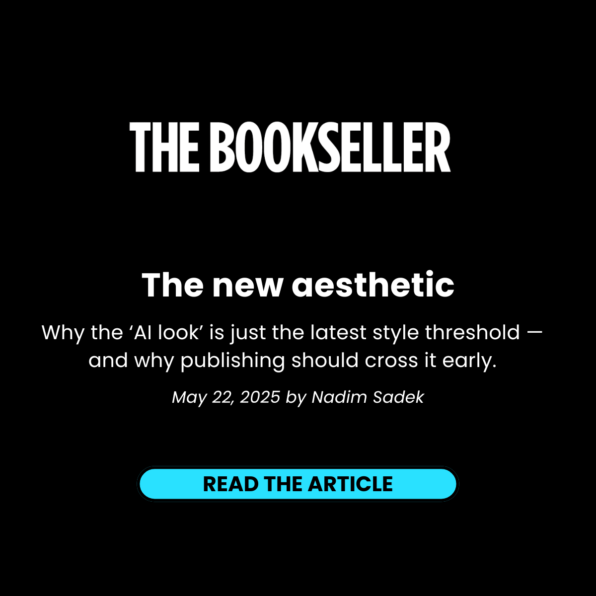 The New Aesthetic, The Bookseller
