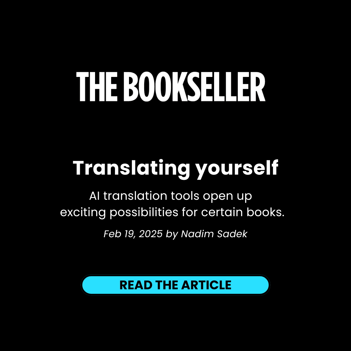 Translating yourself, The Bookseller
